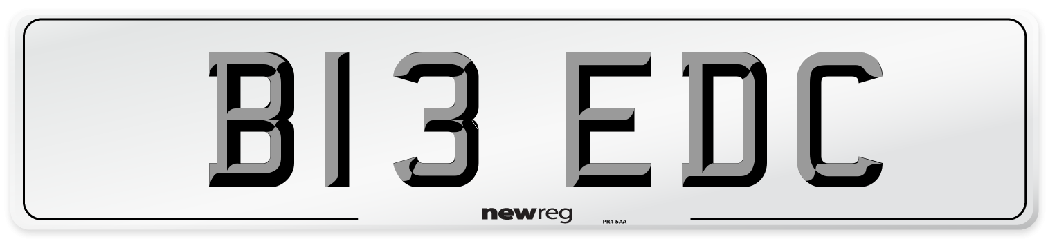 B13 EDC Number Plate from New Reg